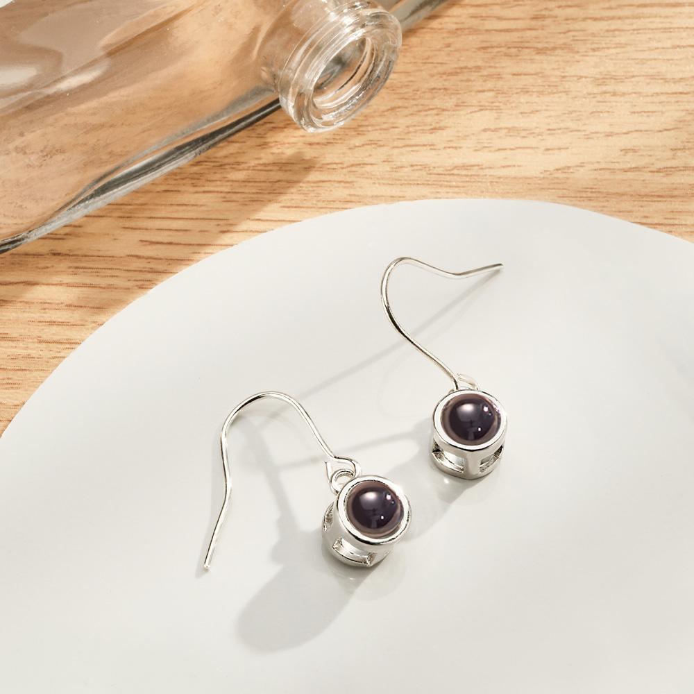 Boucle D'oreille De Projection De Photo Personnalisée, Pendentif Moderne Et Élégant, Cadeaux - votrecollierprenomfr