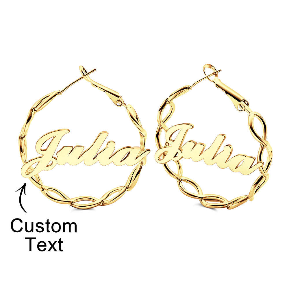 Boucles D'oreilles Prénom Personnalisées Rêve Et Persistant - votrecollierprenomfr