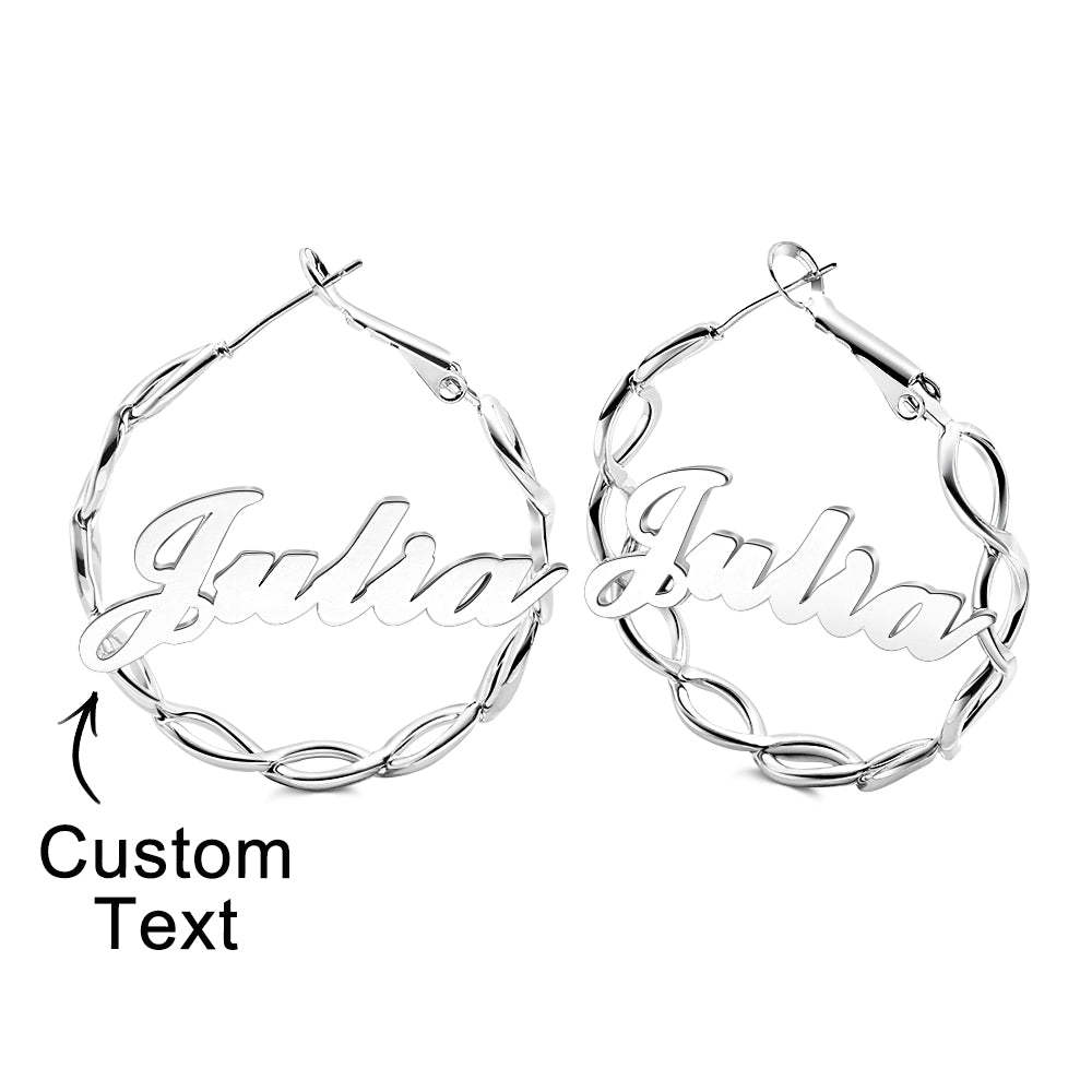 Boucles D'oreilles Prénom Personnalisées Rêve Et Persistant - votrecollierprenomfr