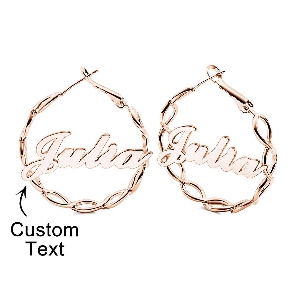 Boucles D'oreilles Prénom Personnalisées Rêve Et Persistant - votrecollierprenomfr
