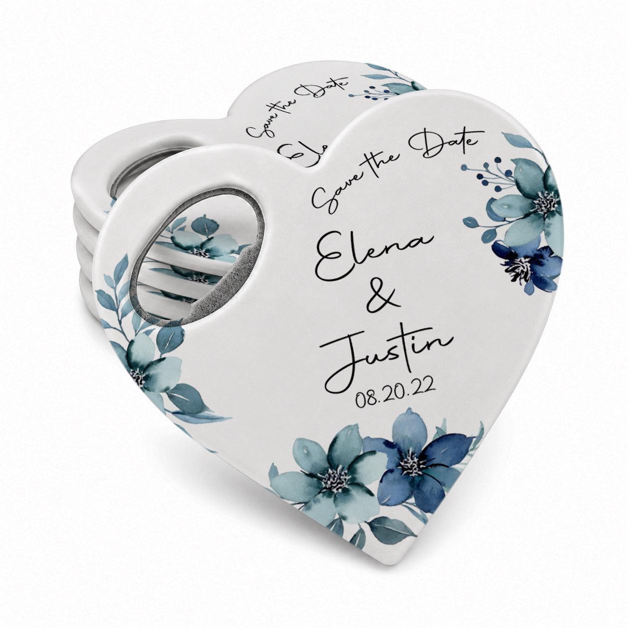 Ouvre-bouteille Personnalisé En Forme De Cœur, Aimant Personnalisé, Ouvre-bouteille En Forme De Cœur, Cadeaux Pour Invités De Mariage - votrecollierprenomfr