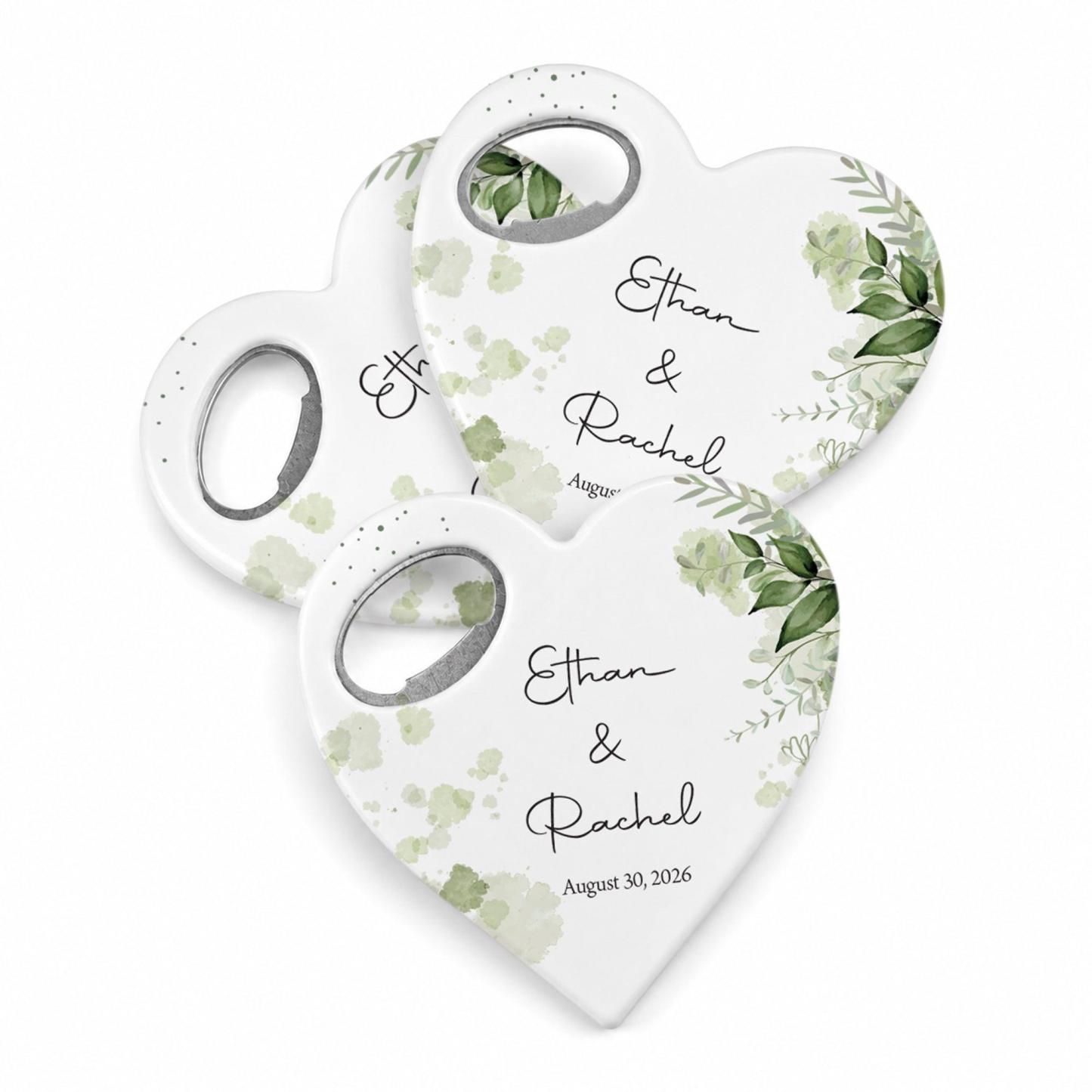 Ouvre-bouteille Personnalisé En Forme De Cœur, Aimant Personnalisé, Ouvre-bouteille En Forme De Cœur, Cadeaux Pour Invités De Mariage - votrecollierprenomfr