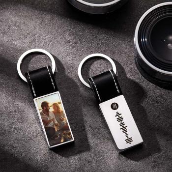 Scannable Spotify Code Song Photo Keychain Cadeaux Créatifs Personnalisés Pour Les Couples - votrecollierprenomfr
