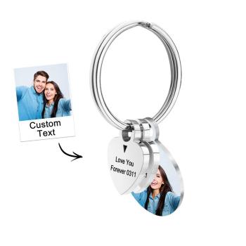 Porte-clés De Famille Avec Photo Personnalisée, Porte-clés En Métal Gravé, Cadeaux Pour Lui - votrecollierprenomfr