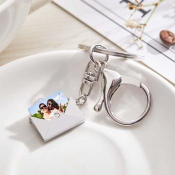 Porte-clés Photo Personnalisé Enveloppe Mail Porte-clés Médaillon Cadeaux - votrecollierprenomfr