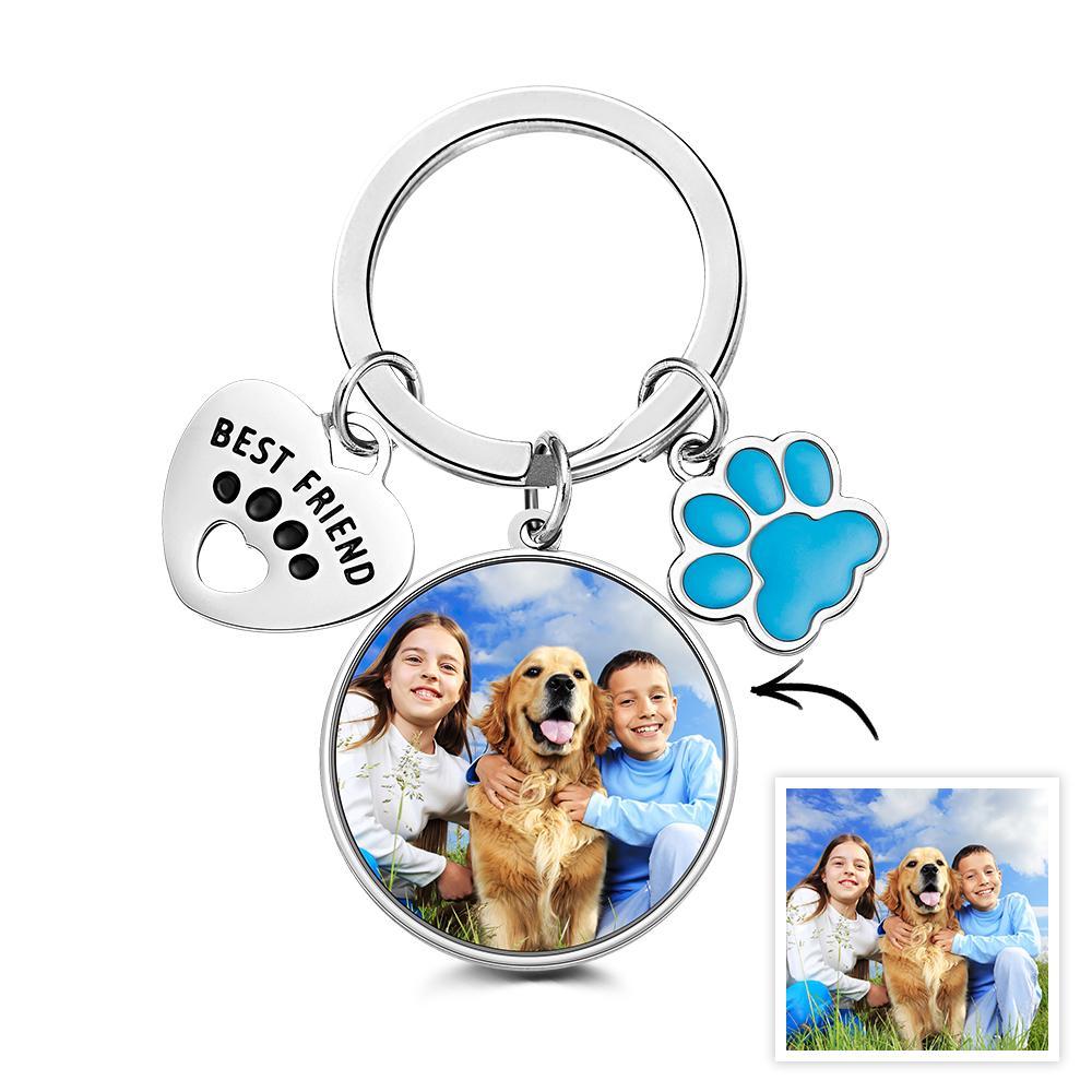 Porte-clés Photo Personnalisé Meilleur Ami Chien Amour Cadeaux - votrecollierprenomfr