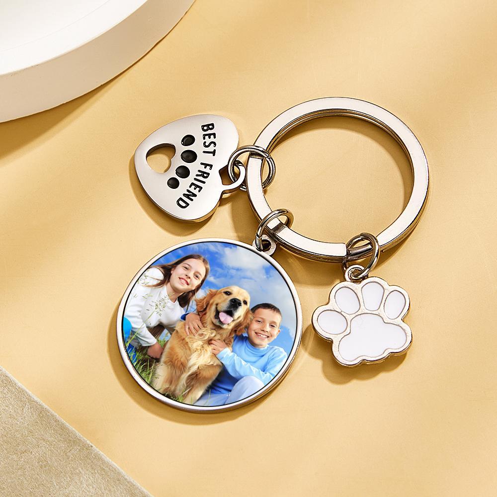 Porte-clés Photo Personnalisé Meilleur Ami Chien Amour Cadeaux - votrecollierprenomfr