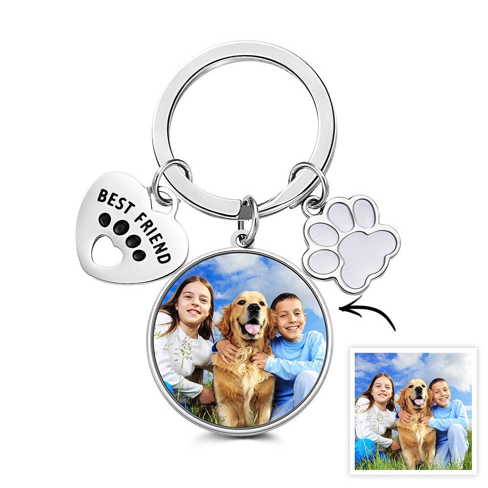 Porte-clés Photo Personnalisé Meilleur Ami Chien Amour Cadeaux - votrecollierprenomfr