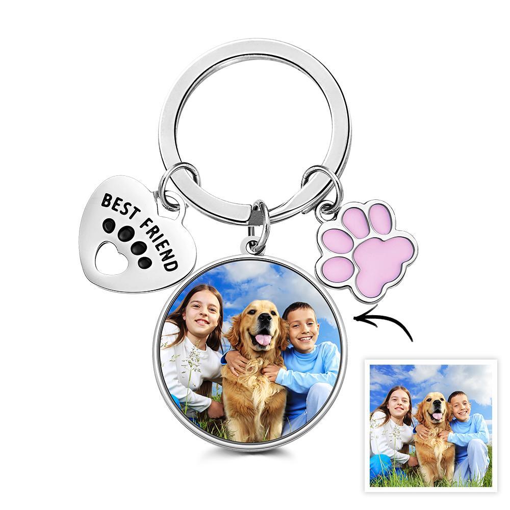 Porte-clés Photo Personnalisé Meilleur Ami Chien Amour Cadeaux - votrecollierprenomfr