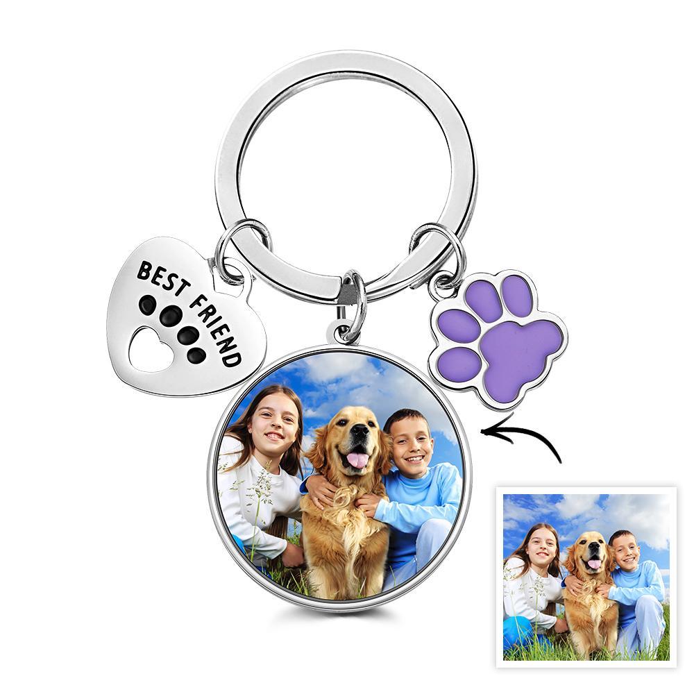 Porte-clés Photo Personnalisé Meilleur Ami Chien Amour Cadeaux - votrecollierprenomfr