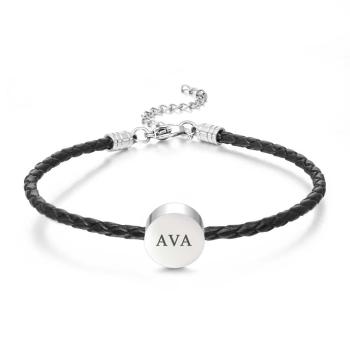 Bracelet En Cuir Gravé Personnalisé Initiales Personnalisées Date Bracelet Vintage Pour Homme - votrecollierprenomfr