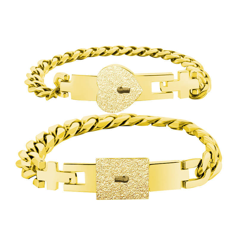 Bracelet Avec Serrure Et Clé, Cadeau De Saint-valentin Pour Les Couples - votrecollierprenomfr