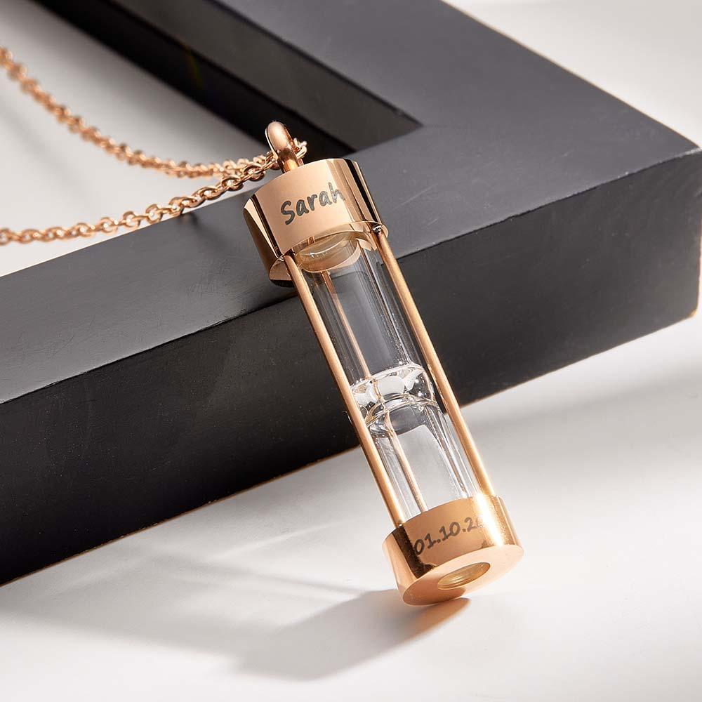 Collier Avec Nom Personnalisé, Cadeau De Souvenir De Sablier - votrecollierprenomfr