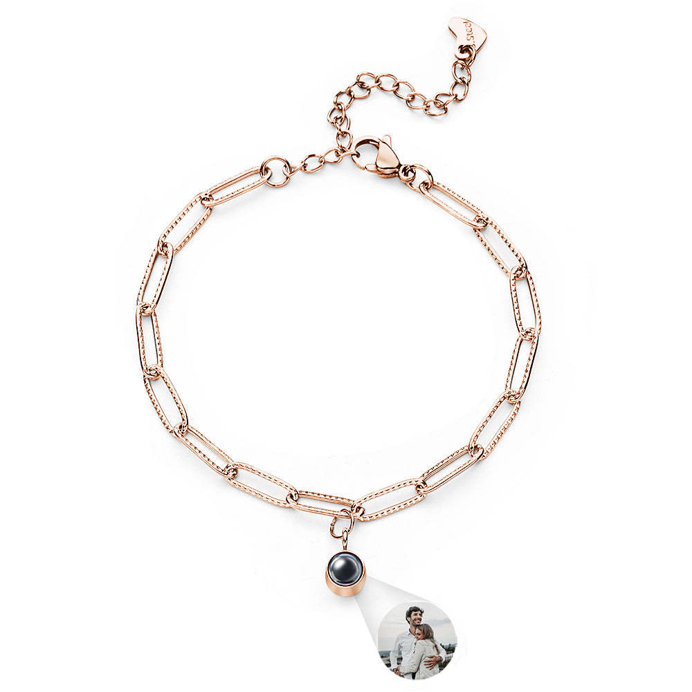 Bracelet De Projection Personnalisé Chaîne Unique Cadeau Simple Pour Elle - votrecollierprenomfr