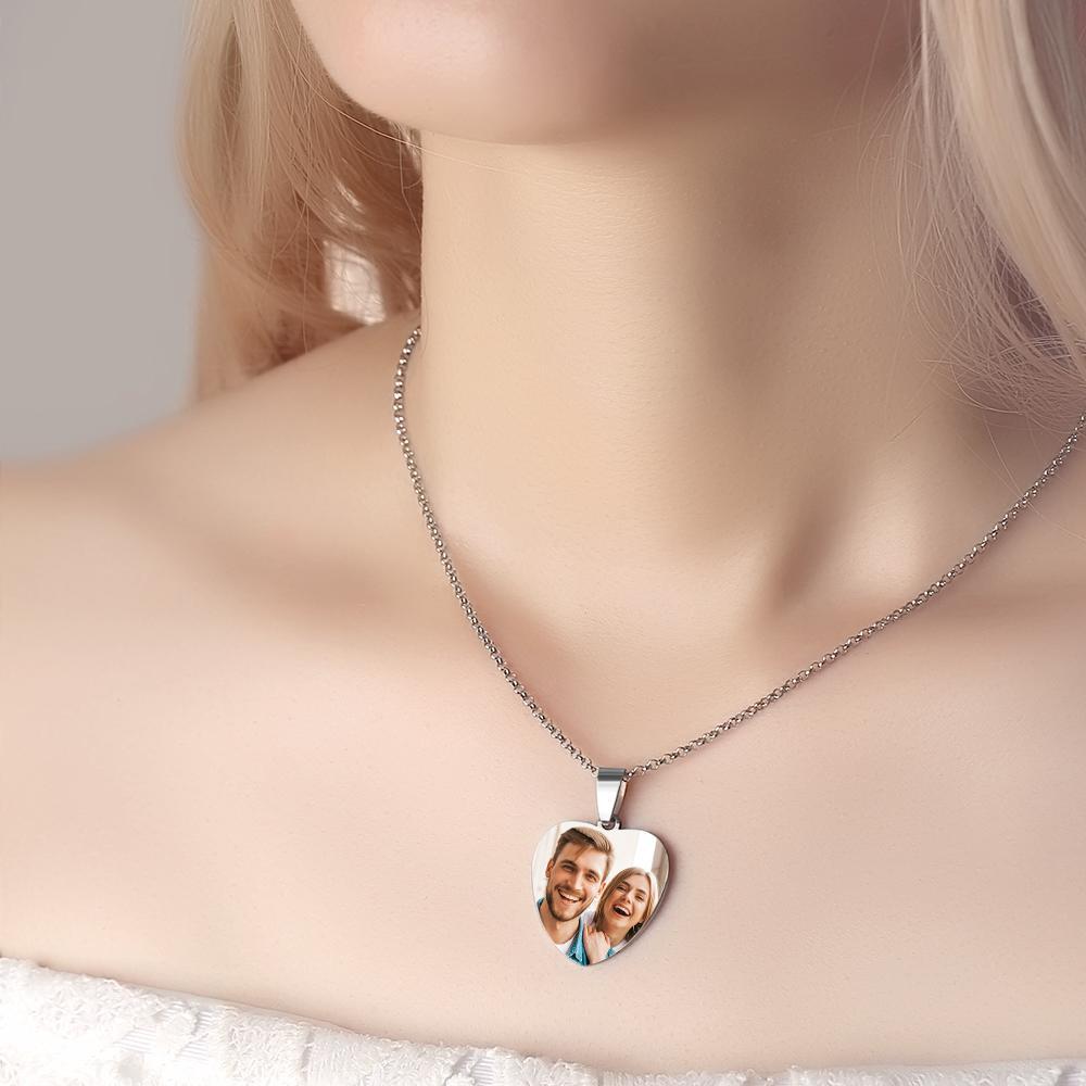 Collier Personnalisé En Acier Inoxydable Avec Date Spéciale Et Pendentif Photo Dog Tag Men's Calendar - votrecollierprenomfr