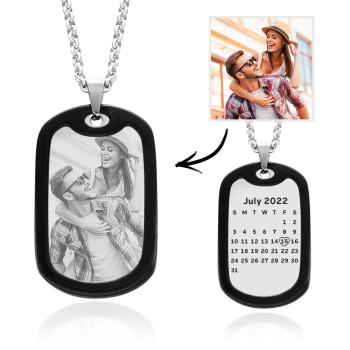Collier Photo Date Personnalisé Pendentif Calendrier Personnalisé Pour Lui Cadeaux D'anniversaire - votrecollierprenomfr