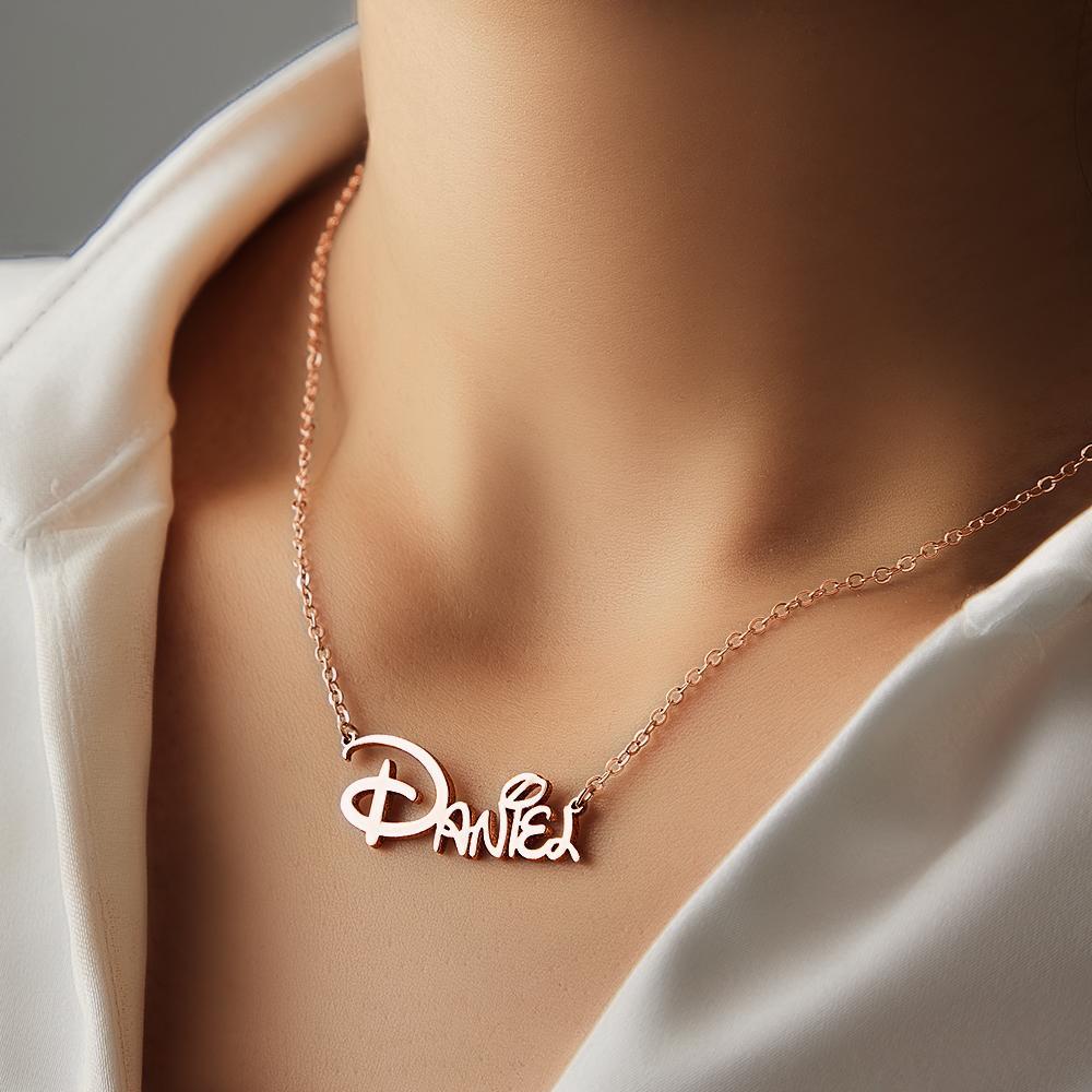 Collier Prénom Personnalisé Collier Prénom Personnalisé Cadeau Unique Plaqué Or Rose - votrecollierprenomfr