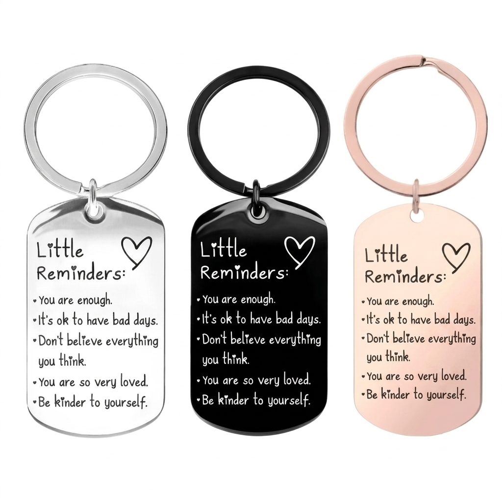 Porte-clés Petits Rappels Inspirants Standard Petits Rappels Inspirants Porte-clés étiquette De Chien En Acier Inoxydable Cadeaux Pour Amis - votrecollierprenomfr