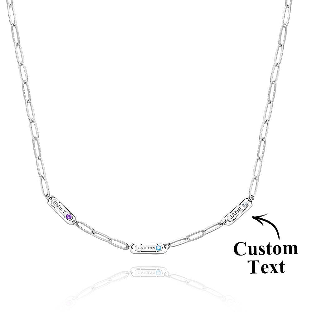 Cadeau De Collier Simple Avec Pierre De Naissance Personnalisée - votrecollierprenomfr