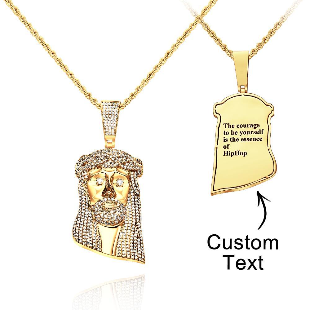 Collier Hip Hop Gravé Jésus Grand Pendentif Collier Cadeau Pour Lui - votrecollierprenomfr