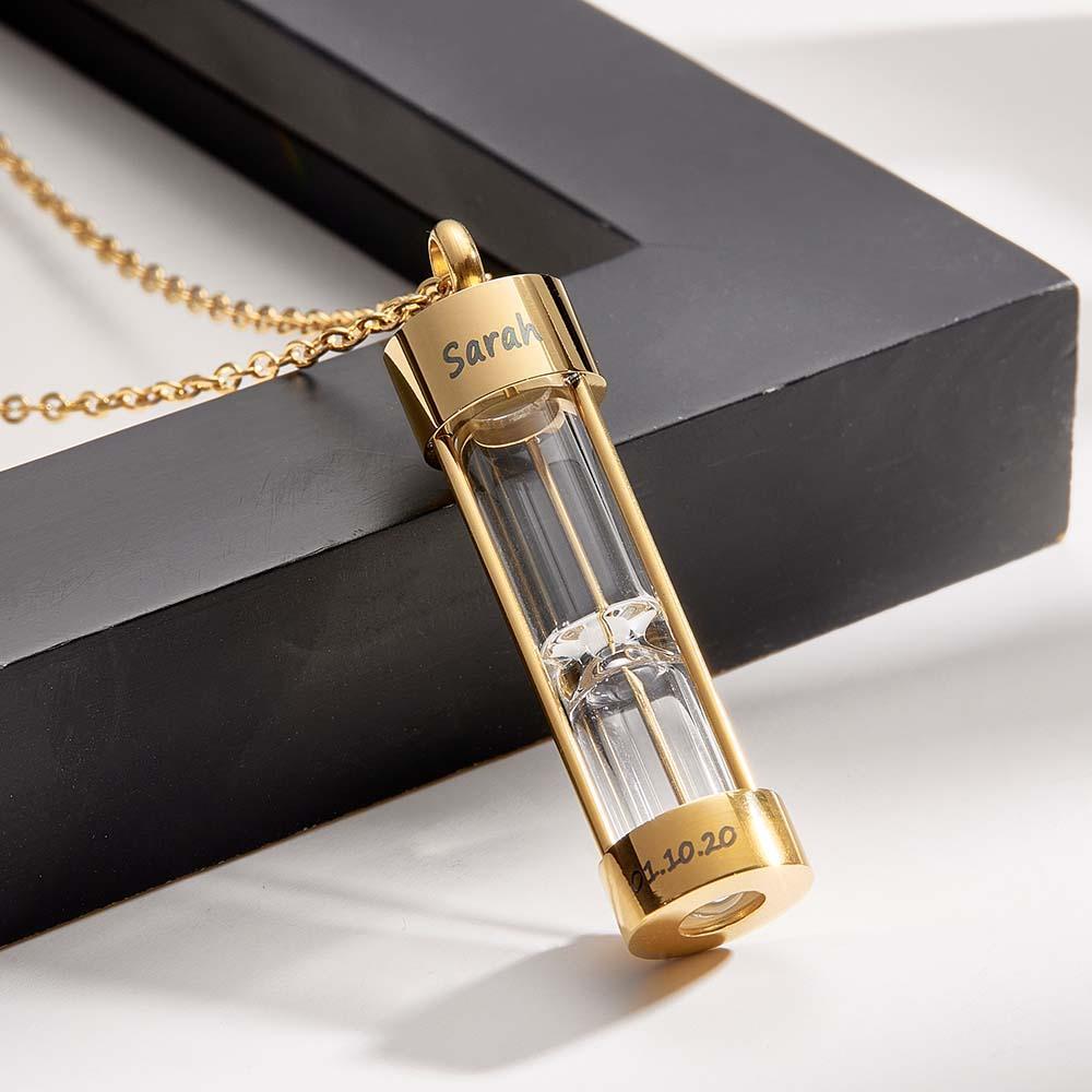 Collier Avec Nom Personnalisé, Cadeau De Souvenir De Sablier - votrecollierprenomfr