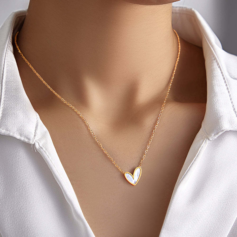 Collier Gravé Personnalisé Coeur Classique Cadeau Unique - votrecollierprenomfr