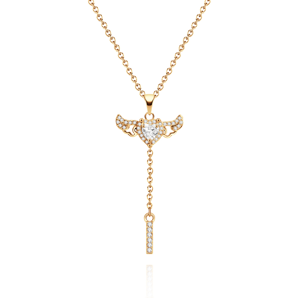 Collier Avec Initiales D'ailes D'ange Animées De Cupidon Collier De Goutte Initiale Personnalisé Avec Breloque D'ailes Mobiles Pendentif De Goutte Initiale Cinétique Amusant Cadeaux De Noël Pour Elle - votrecollierprenomfr