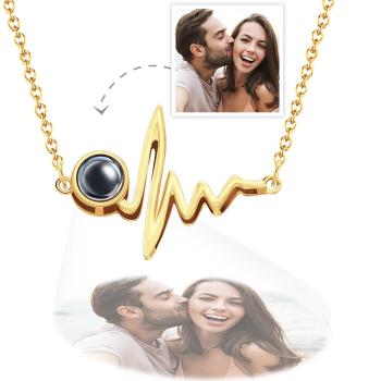 Collier De Projection De Photo Personnalisé Collier De Projection De Photo Heartbeat Cadeau Créatif - votrecollierprenomfr