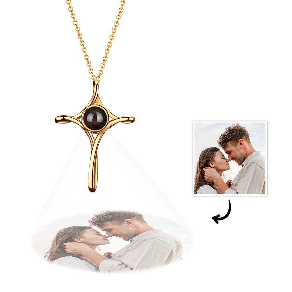 Collier De Projection Personnalisé Collier Pendentif Croix Cadeau Pour Elle - votrecollierprenomfr