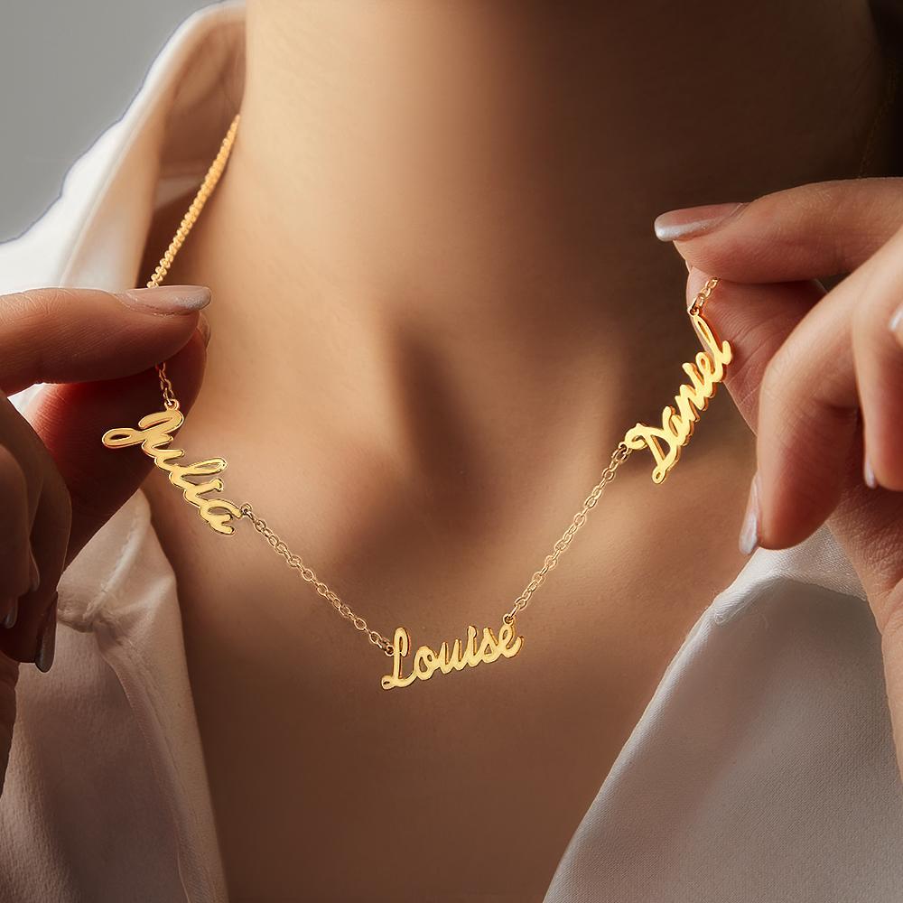 Collier Personnalisé À Trois Prénoms Élégant - votrecollierprenomfr