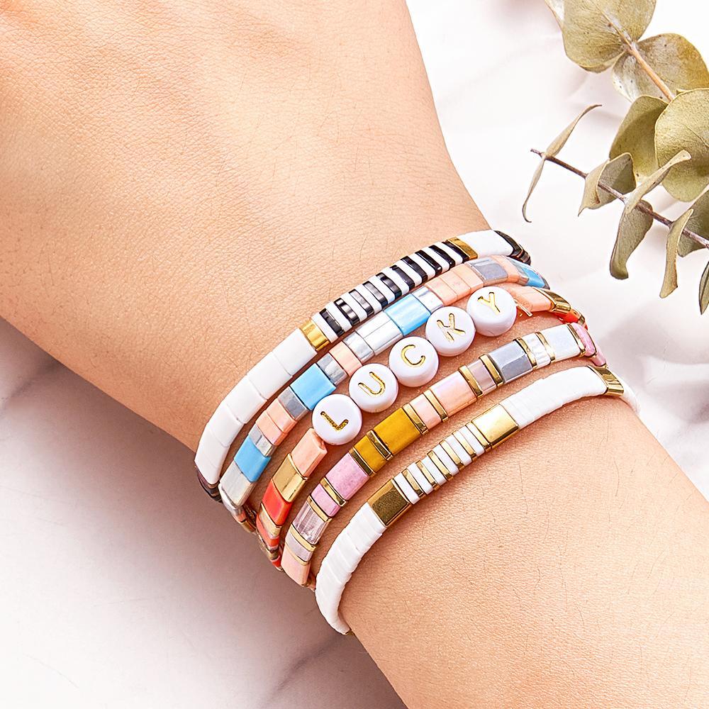 Bracelet De Perles Tila Élégant, Bracelets Porte-bonheur, Cadeau Pour Femmes - votrecollierprenomfr