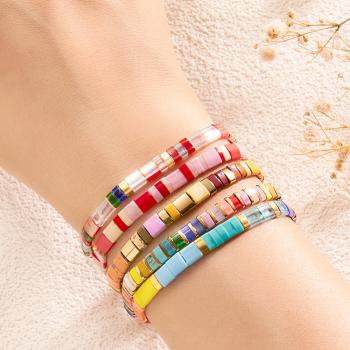 Ensemble De Bracelets De Perles Tila, Bracelet Coloré Pour Les Proches - votrecollierprenomfr