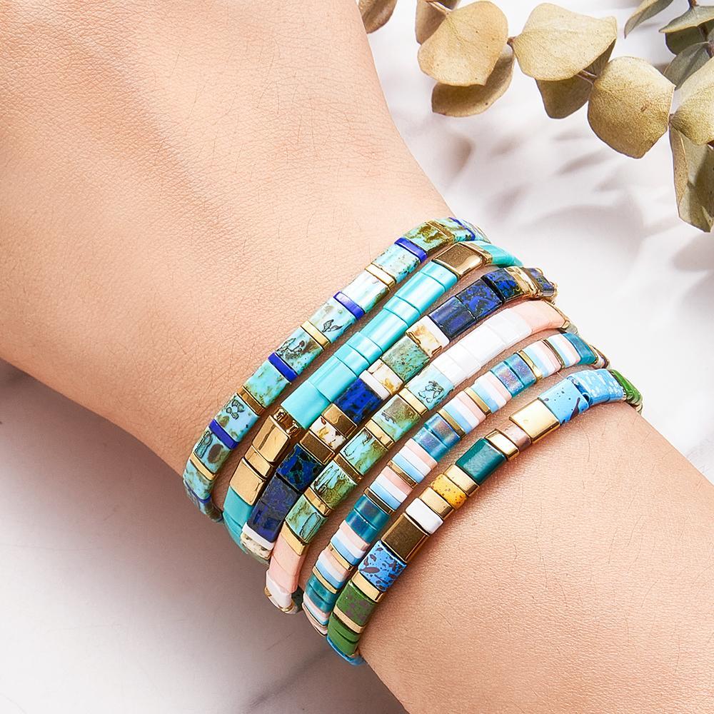Bracelet Tila Bleu, Cadeau Artisanal Vintage À La Mode Pour Les Amateurs De Bijoux - votrecollierprenomfr