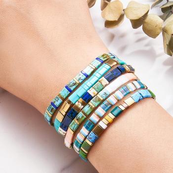 Bracelet Tila Bleu, Cadeau Artisanal Vintage À La Mode Pour Les Amateurs De Bijoux - votrecollierprenomfr