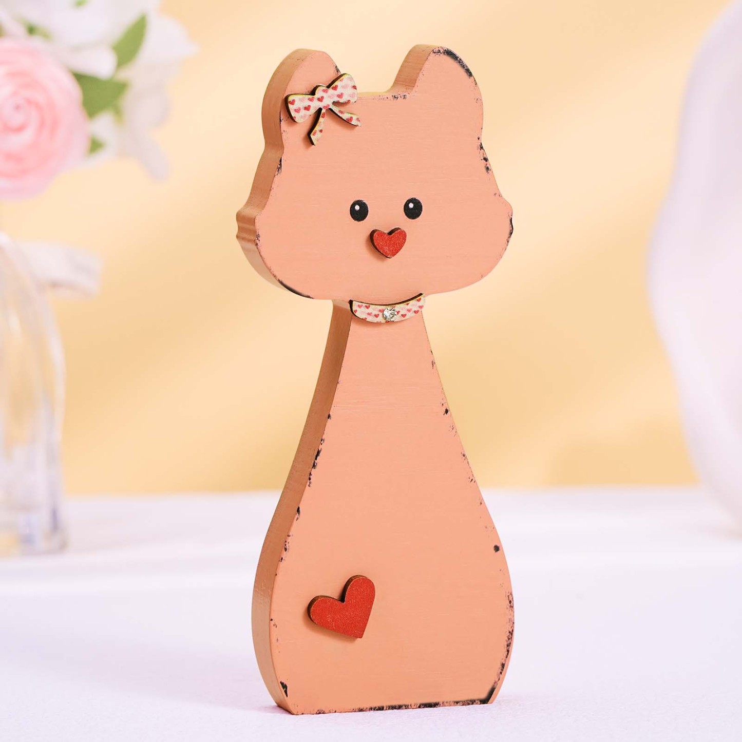 Couple En Bois Chien Décor À La Maison Cadeau De Saint Valentin Pour Couple - votrecollierprenomfr