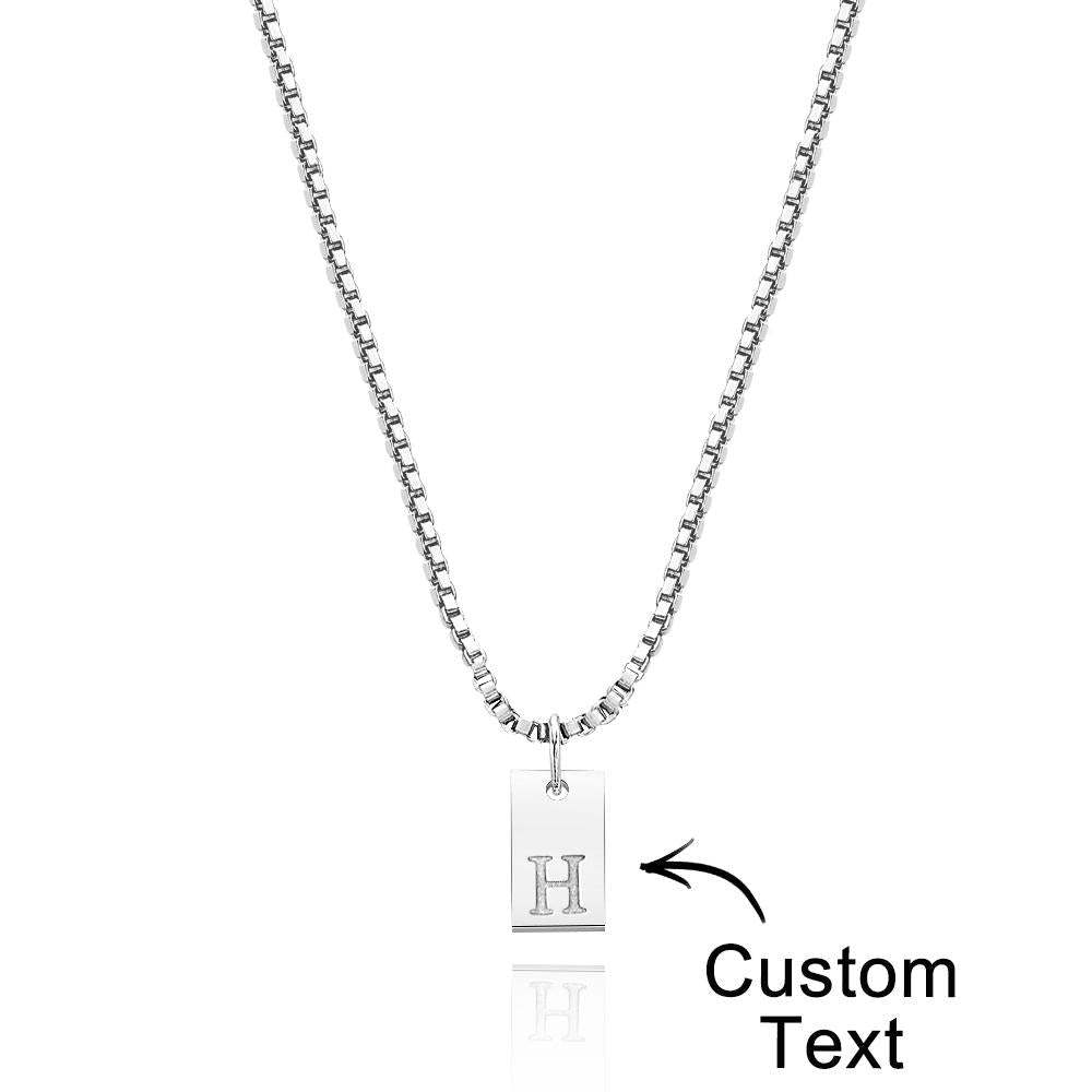 Collier Gravé Personnalisé, Cadeaux À Breloques Avec Lettres Initiales À Barres Multiples - votrecollierprenomfr