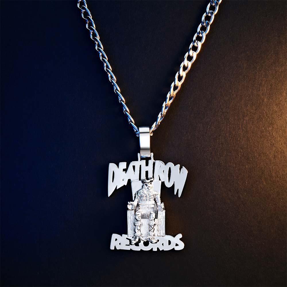 Collier Hip Hop Gravé Deathrow Records, Pendentif Exagéré Pour Lui - votrecollierprenomfr