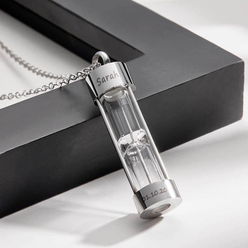 Collier Avec Nom Personnalisé, Cadeau De Souvenir De Sablier - votrecollierprenomfr