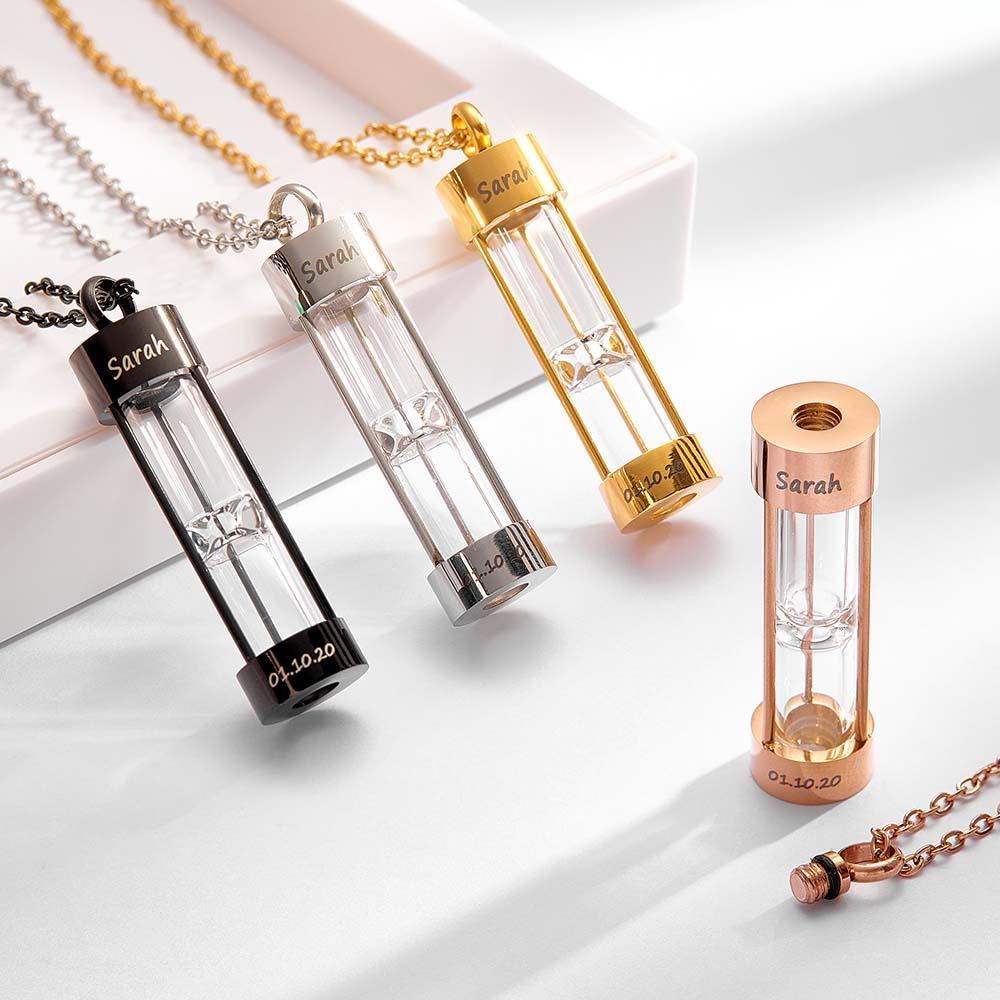 Collier Avec Nom Personnalisé, Cadeau De Souvenir De Sablier - votrecollierprenomfr