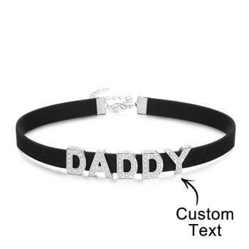 Collier Avec Lettres Personnalisé En Cuir Noir, Ras Du Cou, Personnalisé, Sexy, Nom De Fête, Bijoux - votrecollierprenomfr