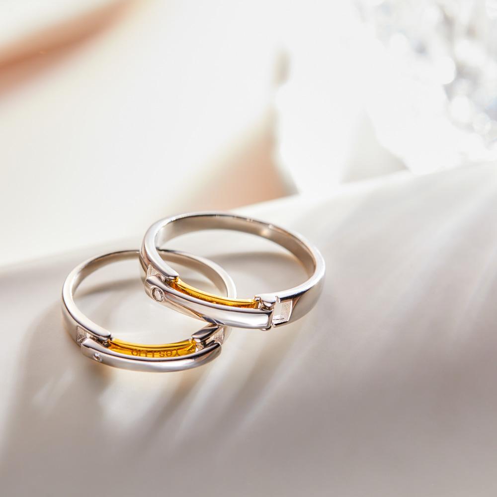 Anneaux Gravés Personnalisés, Conception De Boucle De Confession, Cadeaux Créatifs Pour Couple - votrecollierprenomfr