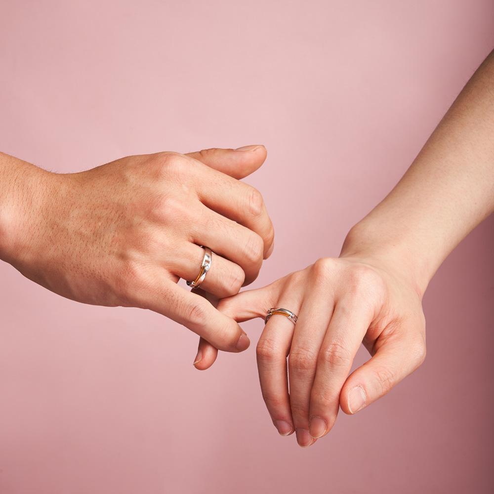 Anneaux Gravés Personnalisés, Conception De Boucle De Confession, Cadeaux Créatifs Pour Couple - votrecollierprenomfr