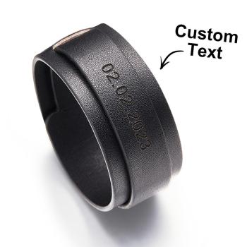 Bracelet En Cuir Gravé Personnalisé Bracelet Vintage Personnalisé Bracelet Ajustable Cadeau Pour Lui - votrecollierprenomfr