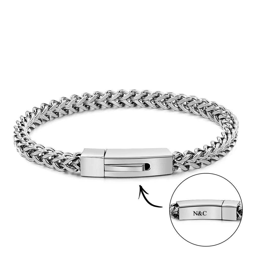 Bracelet De Barre De Nom Personnalisé, Cadeau Simple Pour Lui - votrecollierprenomfr