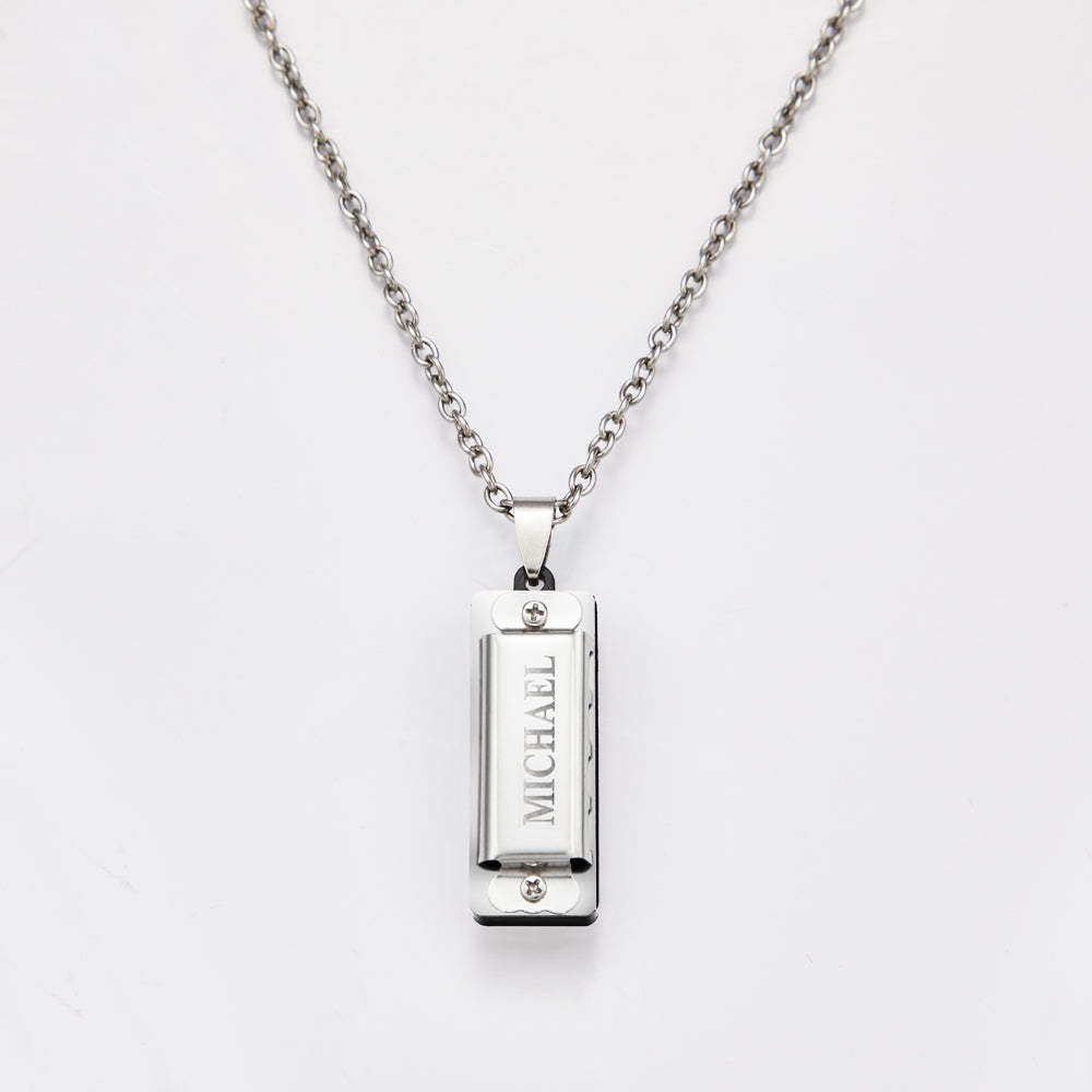 Custom Name Necklace, Custom Mini Harmonica Necklace, the Best Gift for Music Enthusiast