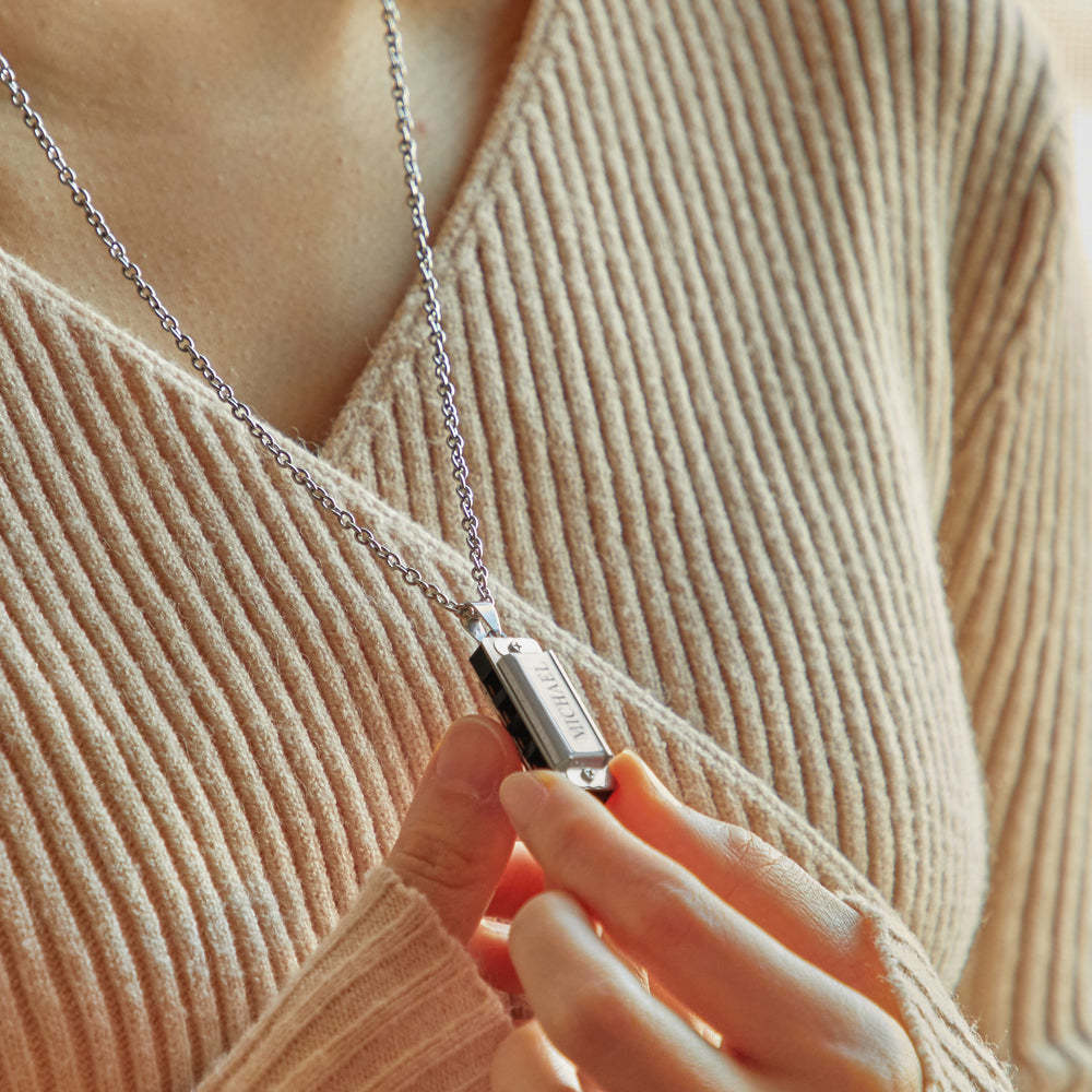 Custom Name Necklace, Custom Mini Harmonica Necklace, the Best Gift for Music Enthusiast