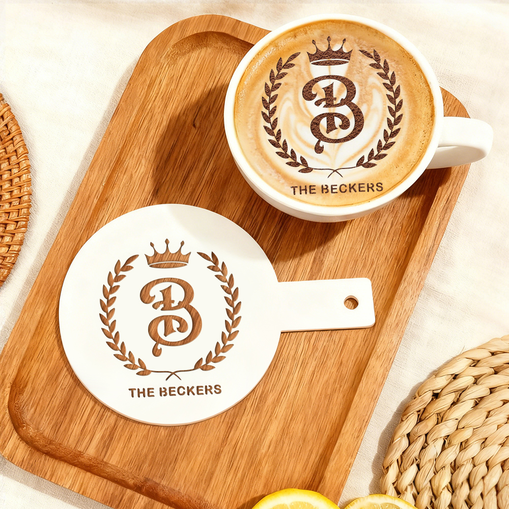 Pochoir Personnalisé En Acrylique Découpé Au Laser Pour Cocktails Et Café, Logo D'entreprise Découpé Au Laser Personnalisé Pour Boulangerie Ou Barista, Pochoir Pour Café. - votrecollierprenomfr