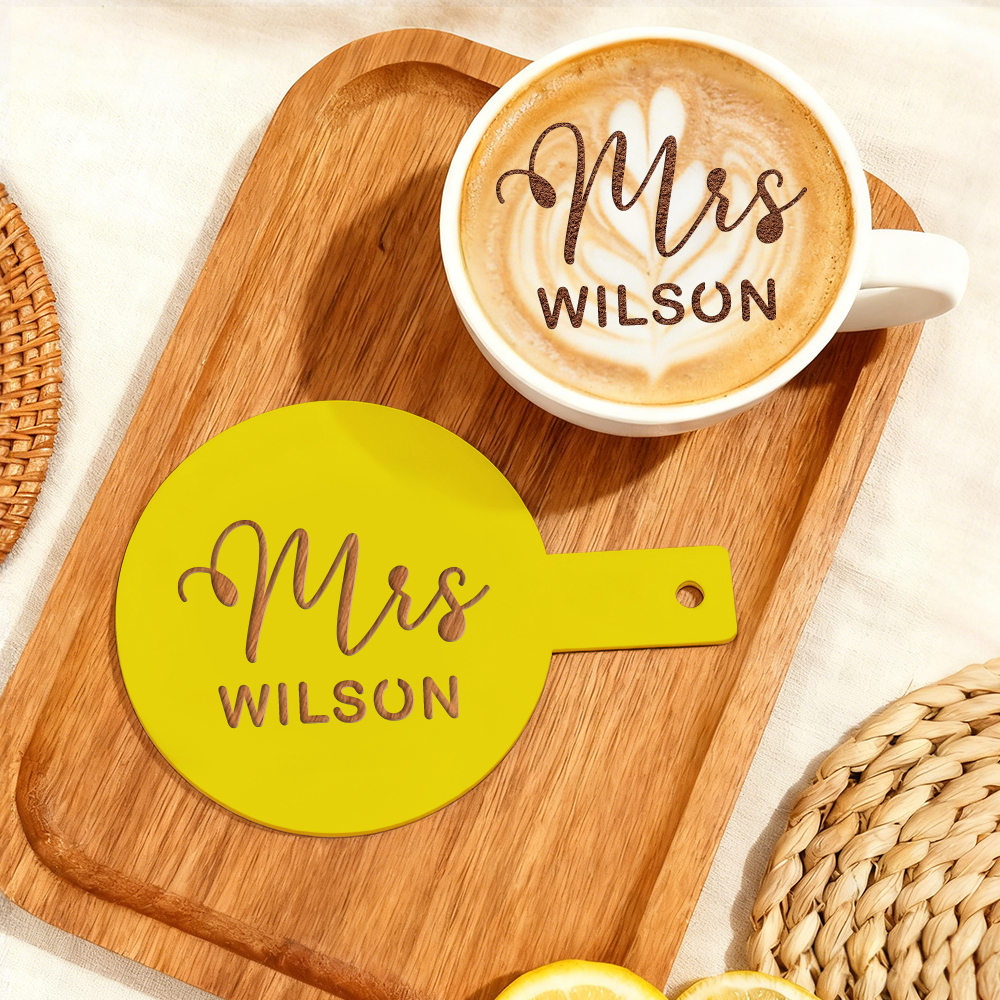 Pochoir Personnalisé En Acrylique Découpé Au Laser Pour Cocktails Et Café, Logo D'entreprise Découpé Au Laser Personnalisé Pour Boulangerie Ou Barista, Pochoir Pour Café. - votrecollierprenomfr