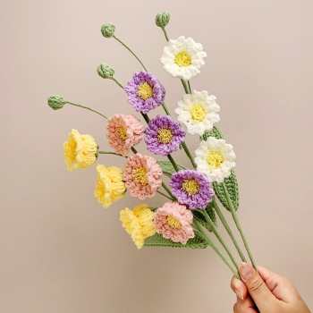 Fleur D'orchidée De Cloche Au Crochet Cadeau De Fleur Tricoté À La Main Pour Les Amoureux - votrecollierprenomfr