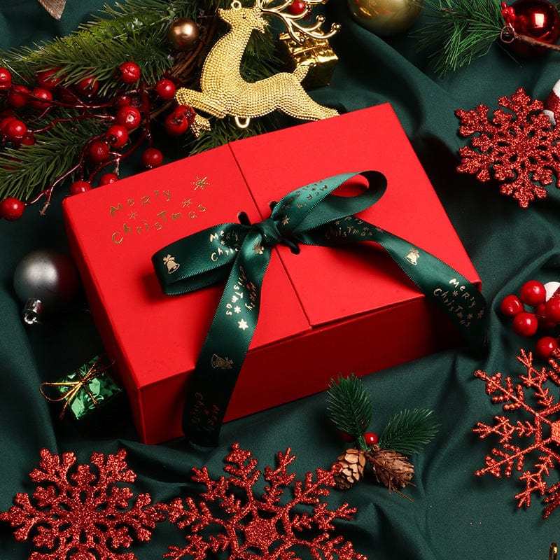 Boîte De Cadeaux De Noël Avec Ruban - votrecollierprenomfr